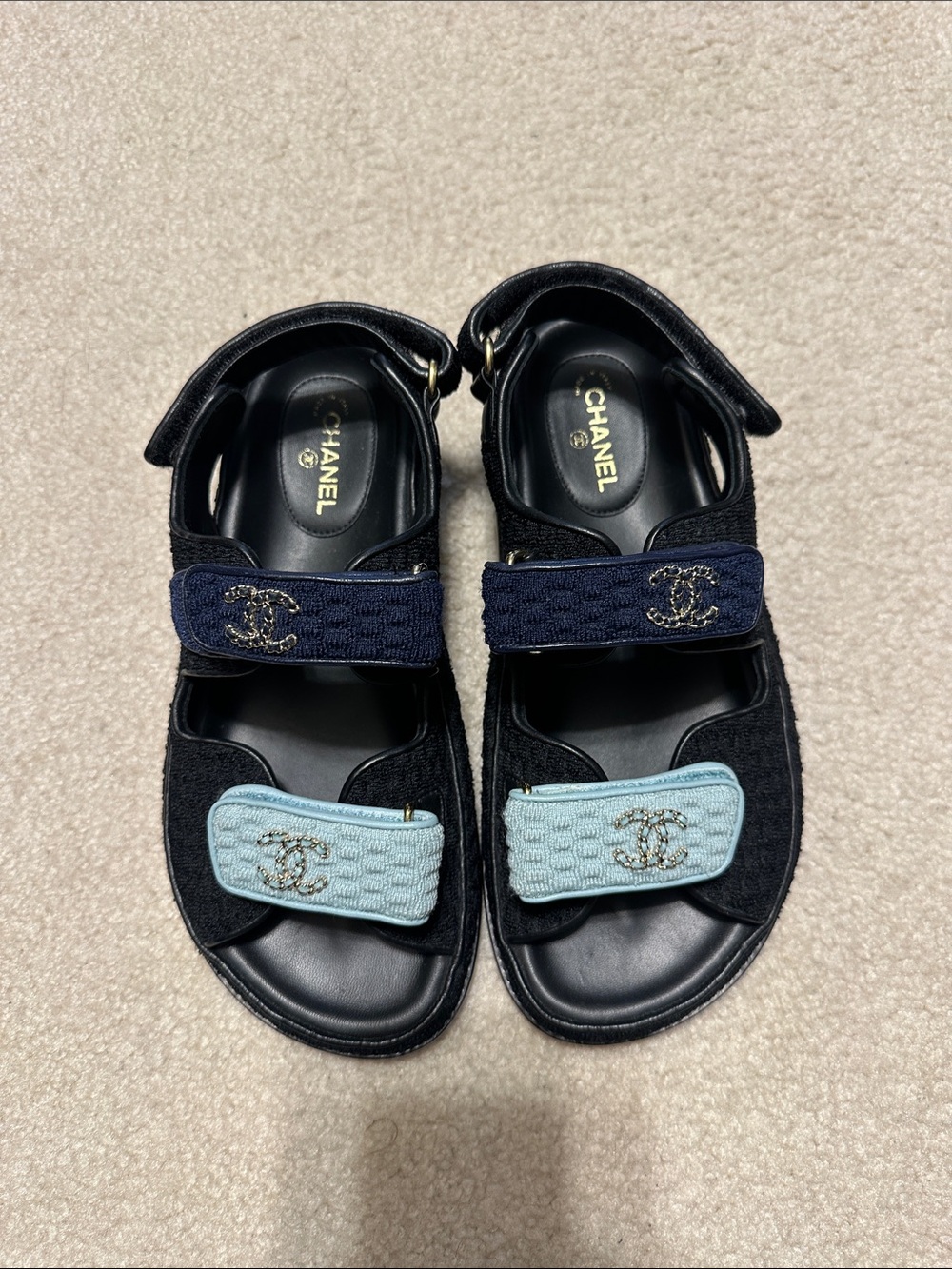 Chanel 22s knit dad sandal